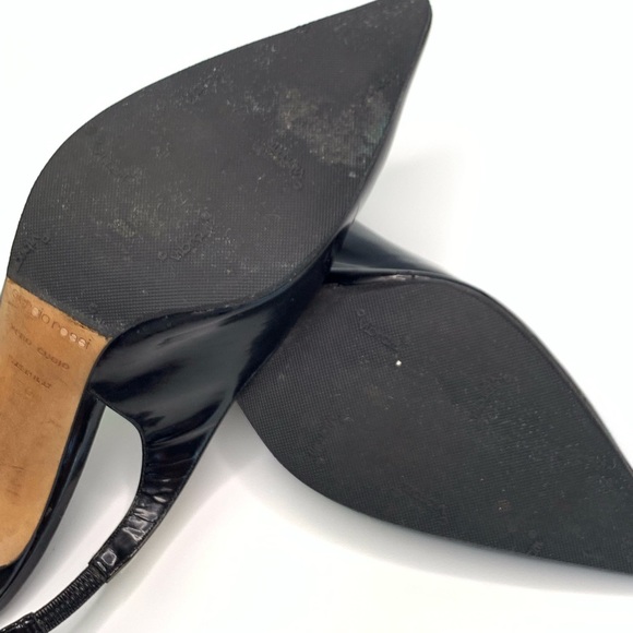 VTG Sergio Rossi SlingBack Blk Polished Leather 39 - Picture 7 of 8